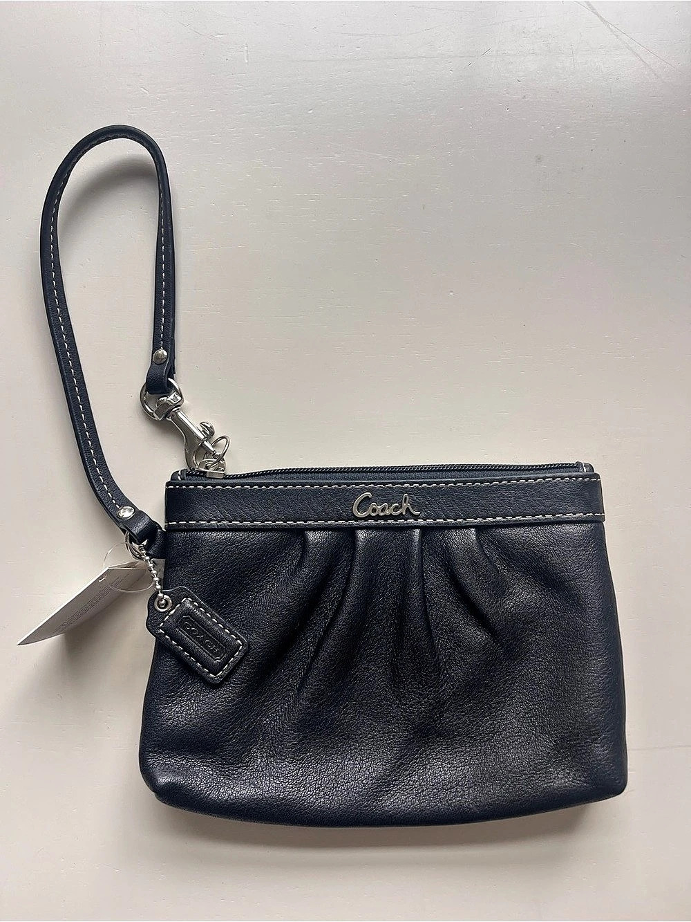 Coach Pleated Leather Wristlet Black Leather Wristlet. Never used